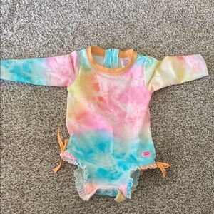 Ruffle Butts Kids Swim One Piece - TieDye